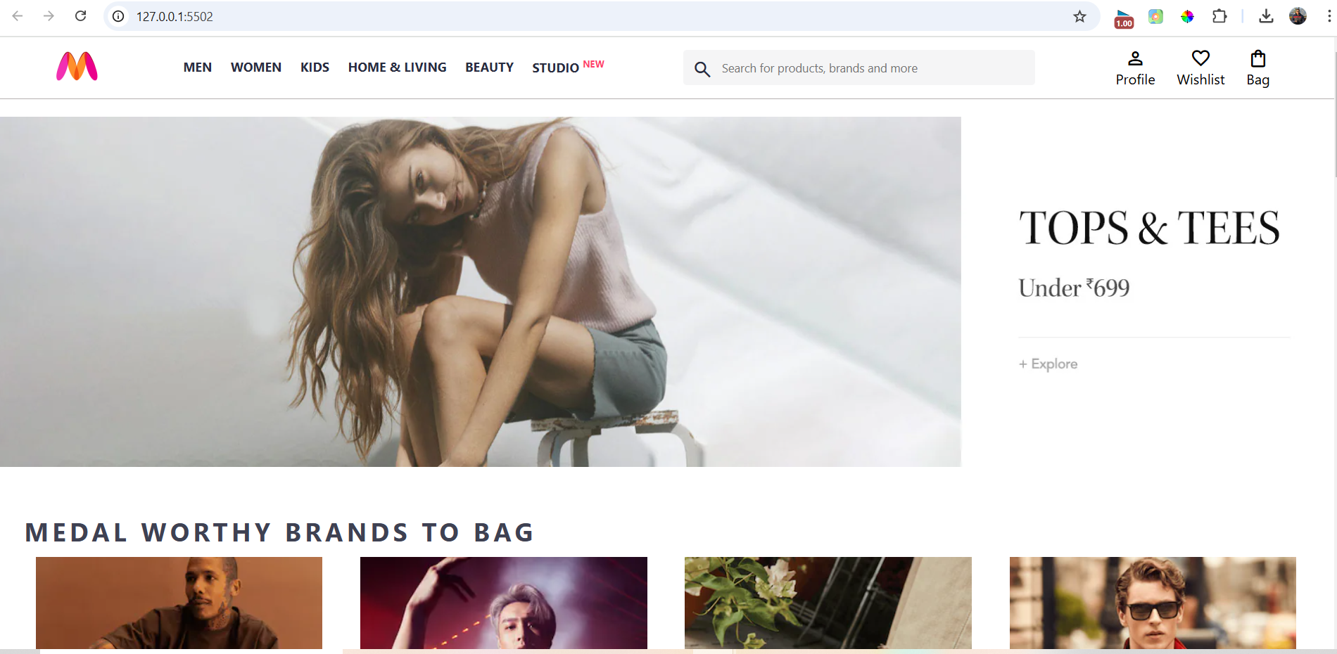Myntra Ui clone